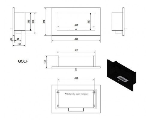 Биокамин Kratki GOLF QUBE